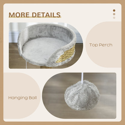 Cat Tree Tower With Scratching Posts Grey Aosom UK
