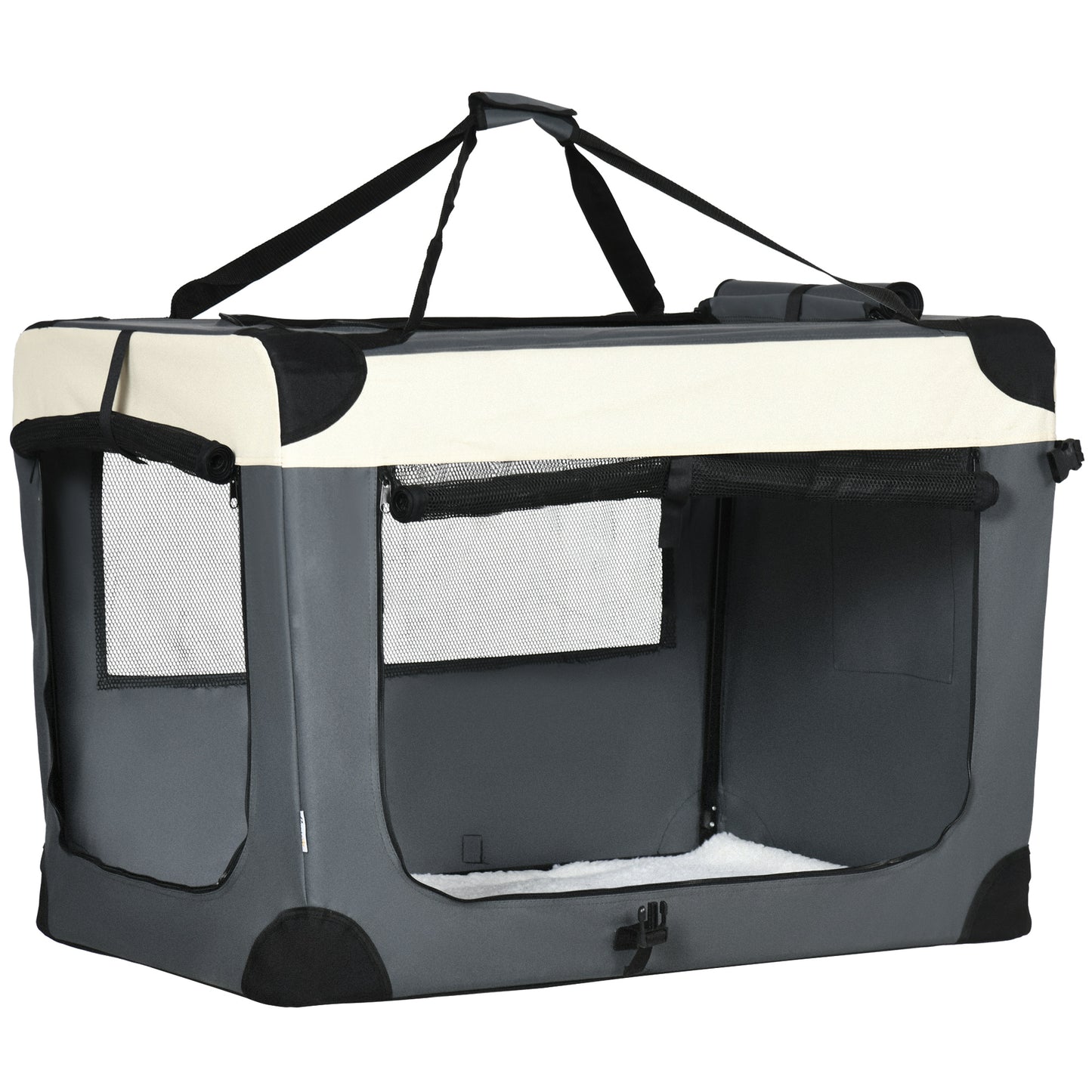91Cm Foldable Pet Carrier With Cushion For Large Dogs Aosom UK Default Title