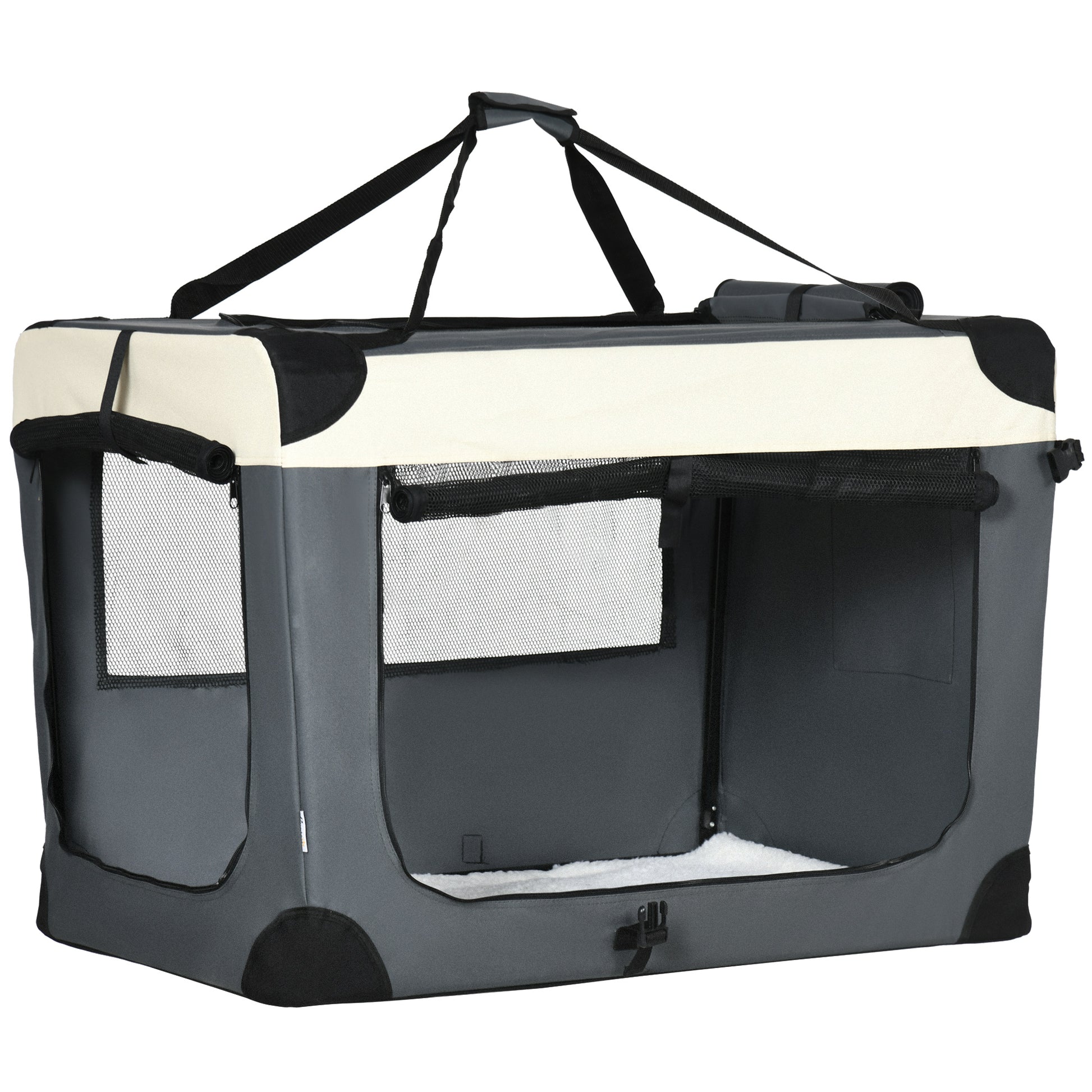 91Cm Foldable Pet Carrier With Cushion For Large Dogs Aosom UK Default Title